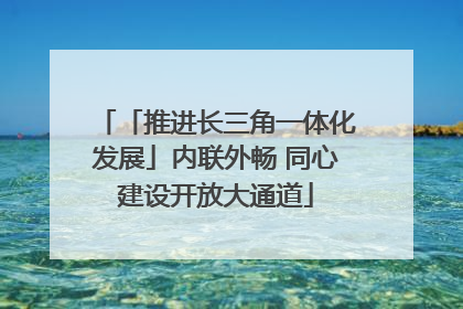 「推进长三角一体化发展」内联外畅 同心建设开放大通道