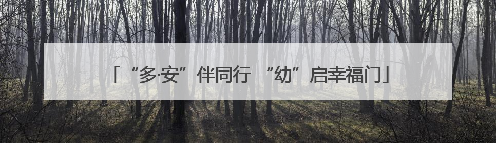 “多·安”伴同行 “幼”启幸福门