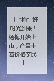 “梅”好时光到来！杨梅开始上市，产量丰富价格亲民