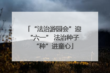 “法治游园会”迎“六一” 法治种子“种”进童心