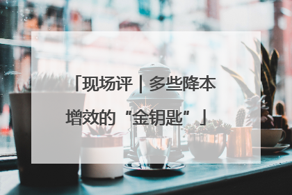 现场评｜多些降本增效的“金钥匙”
