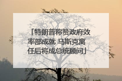 特朗普称赞政府效率部成就 马斯克离任后将成总统顾问