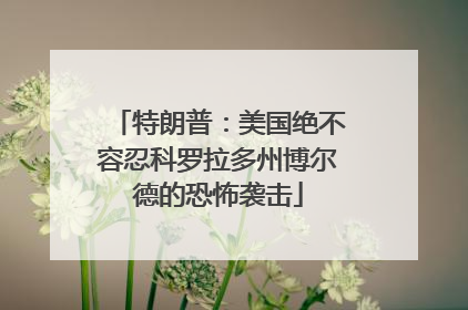 特朗普：美国绝不容忍科罗拉多州博尔德的恐怖袭击