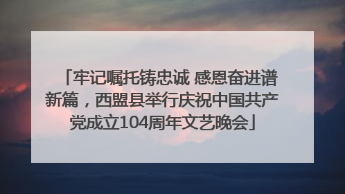牢记嘱托铸忠诚 感恩奋进谱新篇，西盟县举行庆祝中国共产党成立104周年文艺晚会