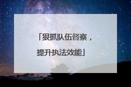 狠抓队伍督察，提升执法效能