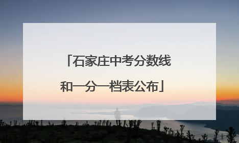 石家庄中考分数线和一分一档表公布