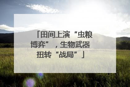 田间上演“虫粮博弈”，生物武器扭转“战局”