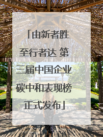 由新者胜 至行者达 第三届中国企业碳中和表现榜正式发布