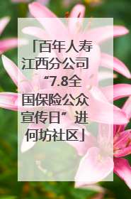 百年人寿江西分公司“7.8全国保险公众宣传日”进何坊社区