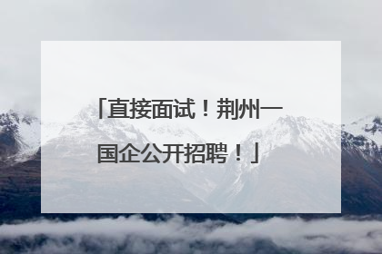 直接面试！荆州一国企公开招聘！