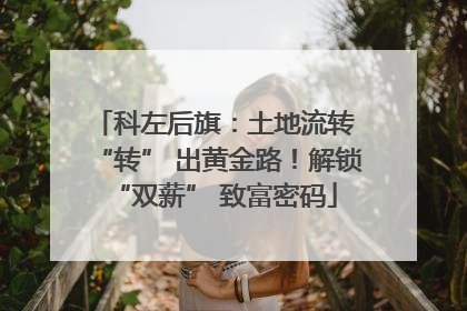 科左后旗：土地流转 “转” 出黄金路！解锁 “双薪” 致富密码