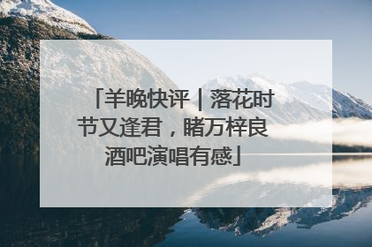 羊晚快评｜落花时节又逢君，睹万梓良酒吧演唱有感
