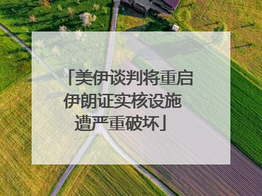 美伊谈判将重启 伊朗证实核设施遭严重破坏