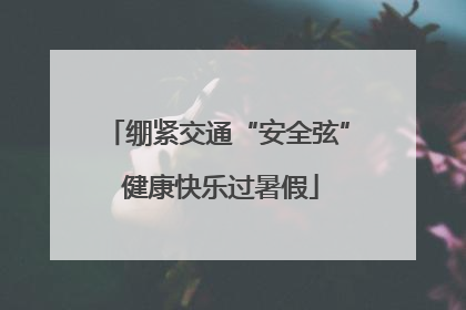 绷紧交通“安全弦” 健康快乐过暑假