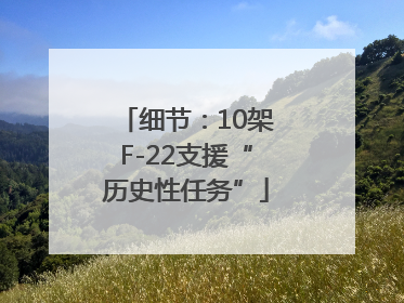 细节：10架F-22支援“历史性任务”