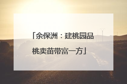 余保洲：建桃园品桃卖苗带富一方