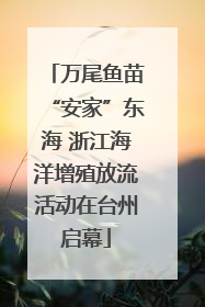 万尾鱼苗“安家”东海 浙江海洋增殖放流活动在台州启幕
