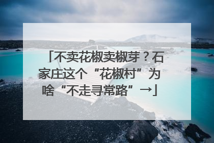 不卖花椒卖椒芽？石家庄这个“花椒村”为啥“不走寻常路”→