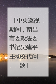 中央巡视期间，南昌市委政法委书记吴建平主动交代问题