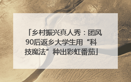 乡村振兴真人秀：团风90后返乡大学生用“科技魔法”种出彩虹番茄