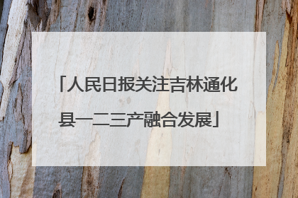 人民日报关注吉林通化县一二三产融合发展