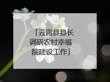 云霄县县长调研农村幸福院建设工作