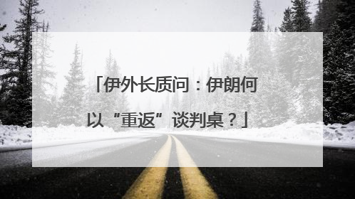 伊外长质问：伊朗何以“重返”谈判桌？