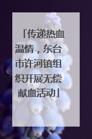 传递热血温情，东台市许河镇组织开展无偿献血活动