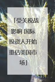 受关税战影响 国际投资人开始重估美国市场