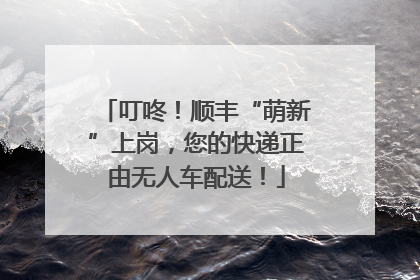 叮咚！顺丰“萌新”上岗，您的快递正由无人车配送！