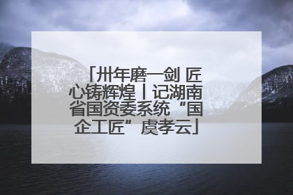 卅年磨一剑 匠心铸辉煌丨记湖南省国资委系统“国企工匠”虞孝云