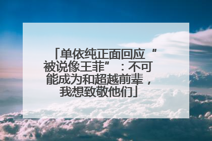 单依纯正面回应“被说像王菲”：不可能成为和超越前辈，我想致敬他们