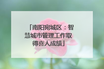 南阳宛城区：智慧城市管理工作取得喜人成绩