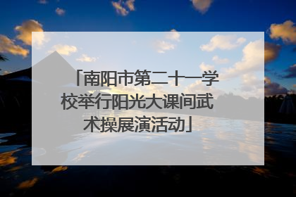 南阳市第二十一学校举行阳光大课间武术操展演活动