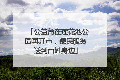 公益角在莲花池公园再开市，便民服务送到百姓身边