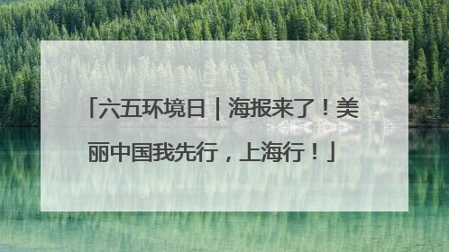 六五环境日｜海报来了！美丽中国我先行，上海行！