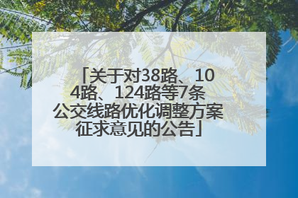 关于对38路、104路、124路等7条公交线路优化调整方案征求意见的公告