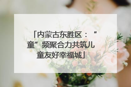 内蒙古东胜区：“童”频聚合力共筑儿童友好幸福城