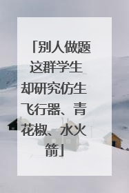 别人做题 这群学生却研究仿生飞行器、青花椒、水火箭