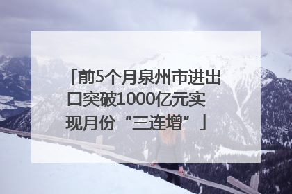 前5个月泉州市进出口突破1000亿元实现月份“三连增”