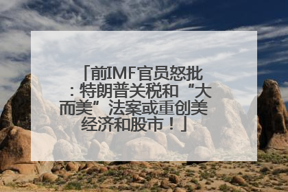 前IMF官员怒批：特朗普关税和“大而美”法案或重创美经济和股市！