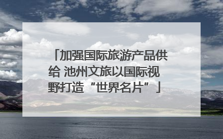 加强国际旅游产品供给 池州文旅以国际视野打造“世界名片”