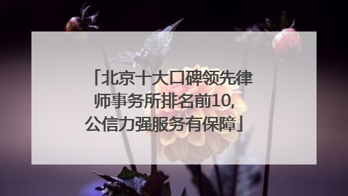北京十大口碑领先律师事务所排名前10,公信力强服务有保障