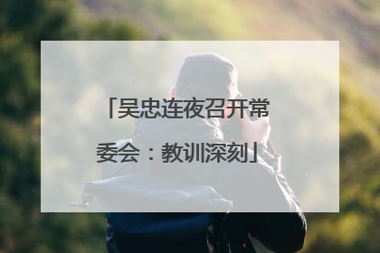 吴忠连夜召开常委会：教训深刻