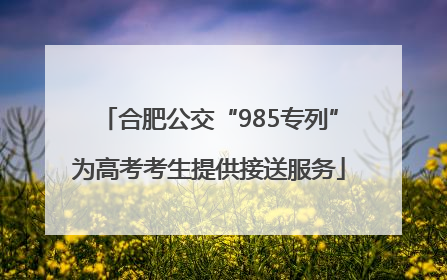 合肥公交“985专列”为高考考生提供接送服务