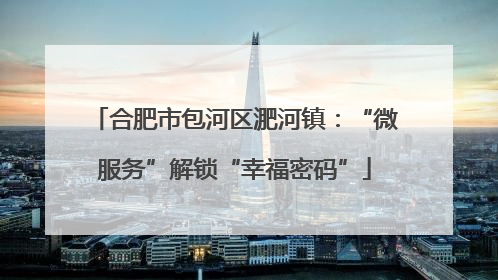 合肥市包河区淝河镇：“微服务”解锁“幸福密码”
