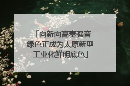 向新向高奏强音 绿色正成为太原新型工业化鲜明底色