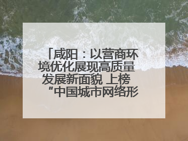 咸阳：以营商环境优化展现高质量发展新面貌 上榜“中国城市网络形象指数”报告