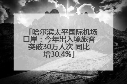 哈尔滨太平国际机场口岸：今年出入境旅客突破30万人次 同比增30.4%