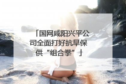 国网咸阳兴平公司全面打好抗旱保供“组合拳”